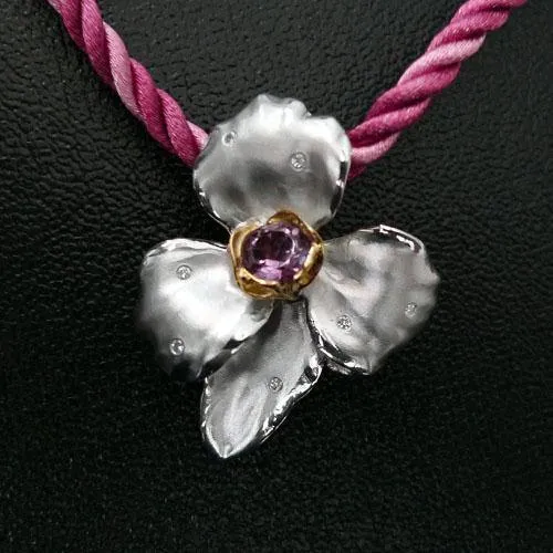 Orchid Sterling Silver Pendant