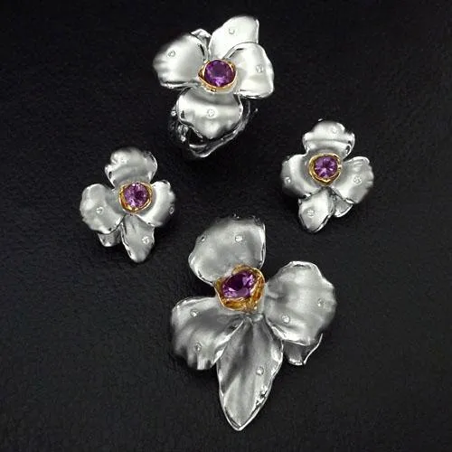 Orchid Sterling Silver Pendant