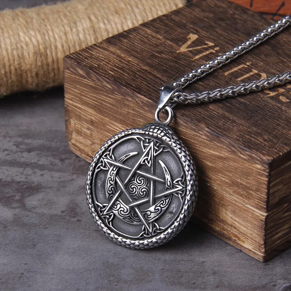 Ouroboros Life Tree Viking Necklace