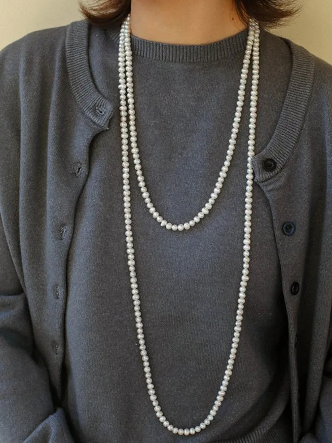 Oval Freshwater Pearl Longs Necklace