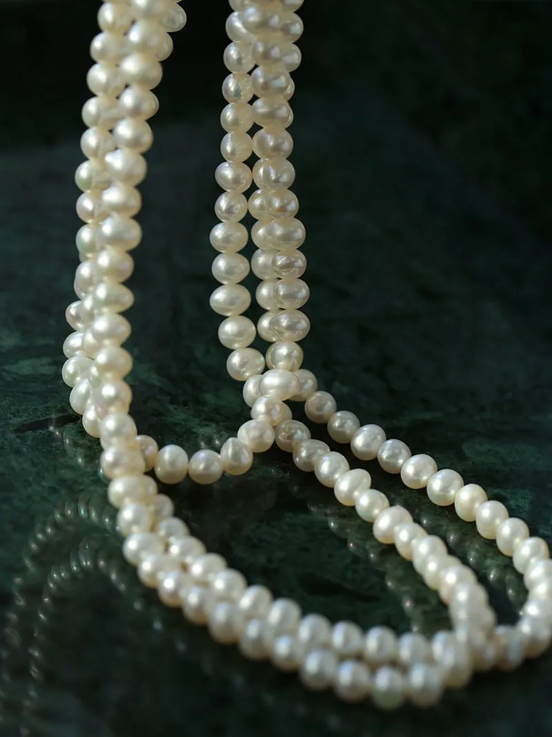 Oval Freshwater Pearl Longs Necklace