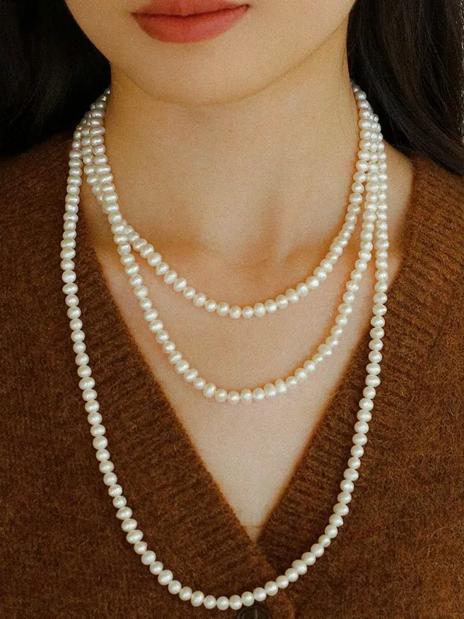 Oval Freshwater Pearl Longs Necklace