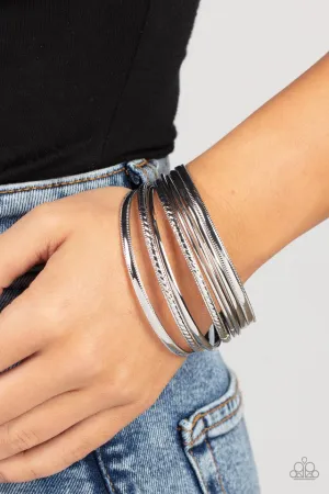 Paparazzi Bracelet ~ Stackable Shimmer - Silver Bracelet