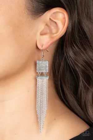 Paparazzi Earring ~ Dramatically Deco - White