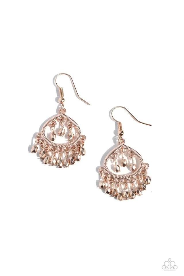 Paparazzi Earring ~ Persian Persuasion - Rose Gold