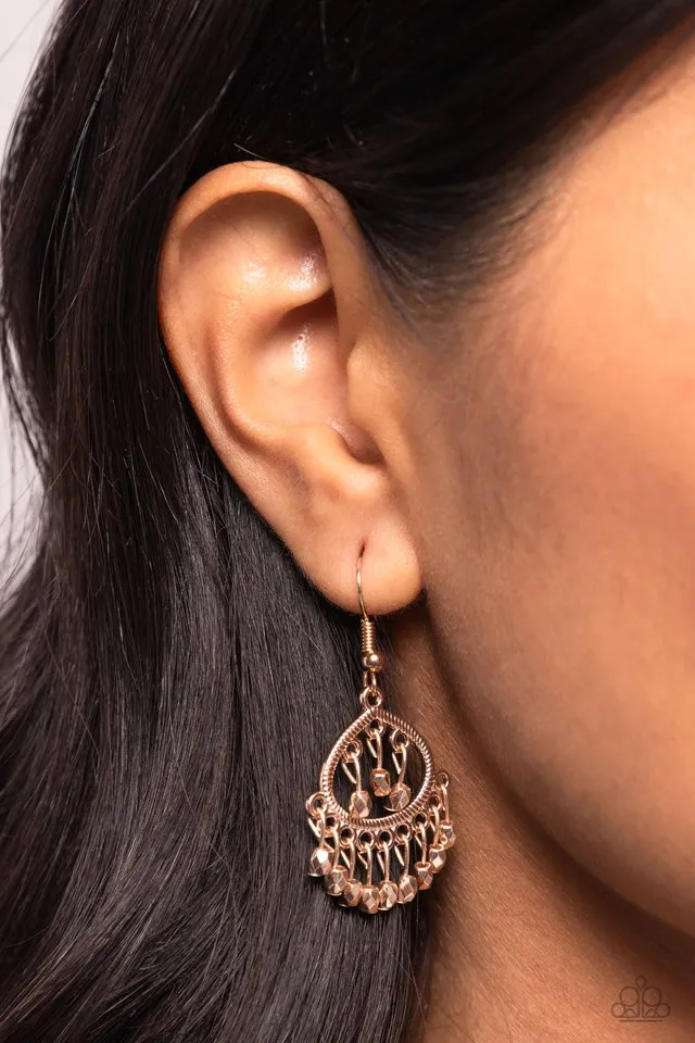 Paparazzi Earring ~ Persian Persuasion - Rose Gold