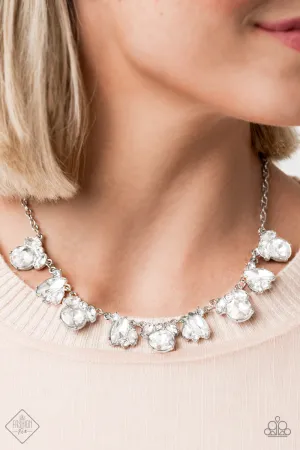 Paparazzi Necklace ~ BLING to Attention - White - Fashion Fix Sept 2020