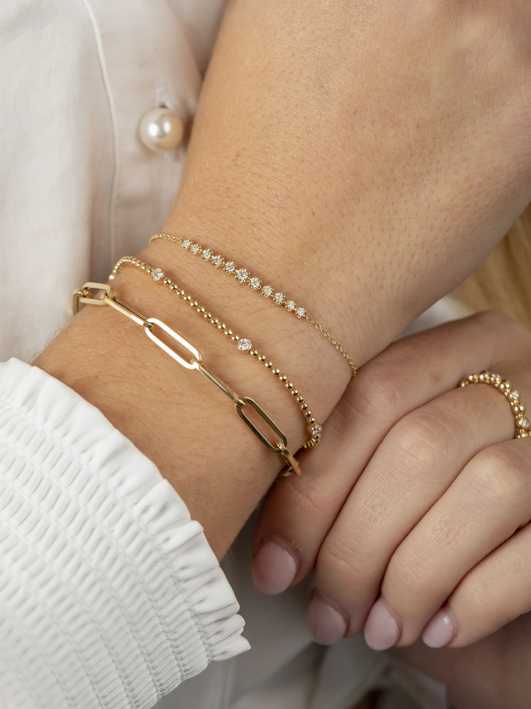 Paperclip 'L' Bracelet 14K