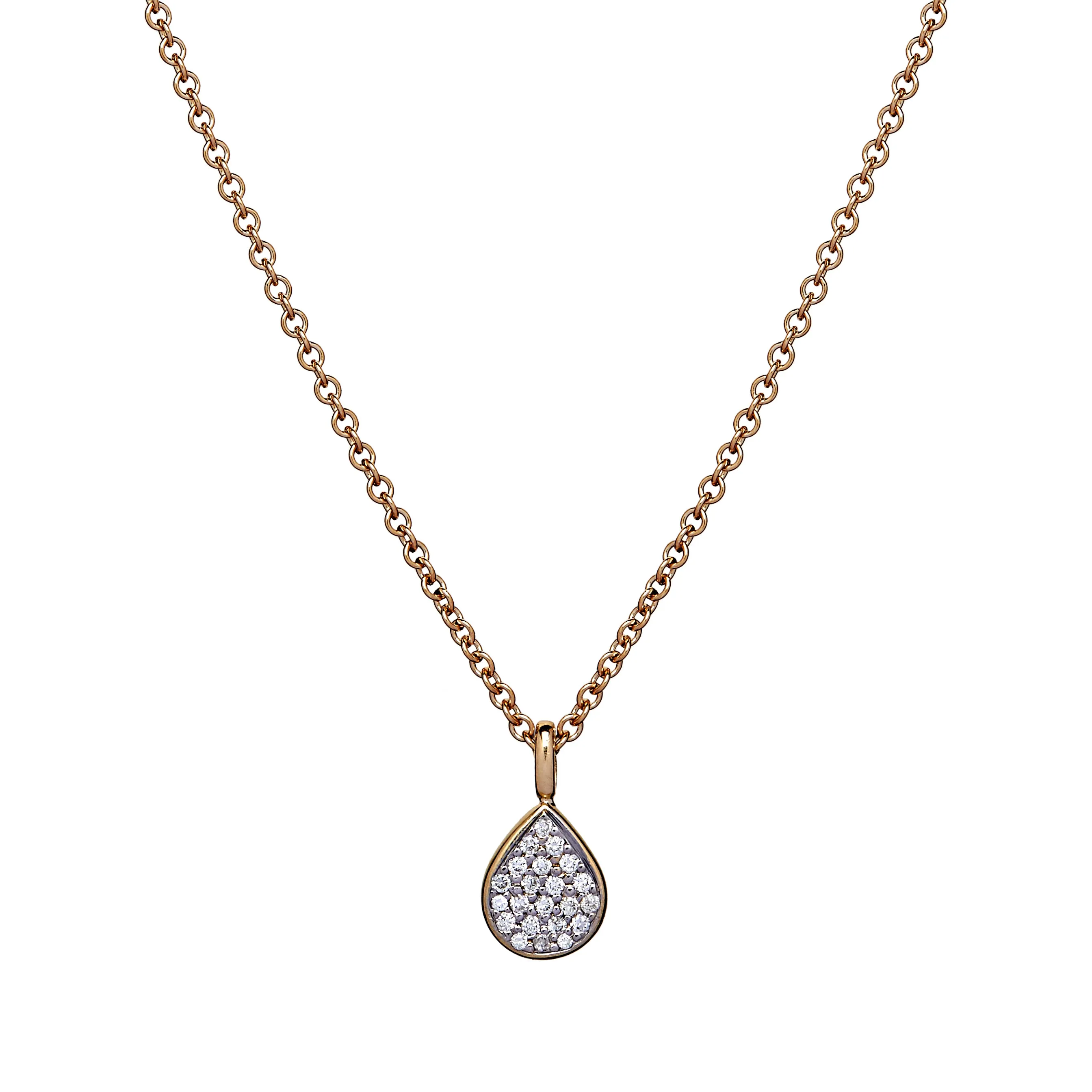 Pavé Peardrop Necklace - Diamond