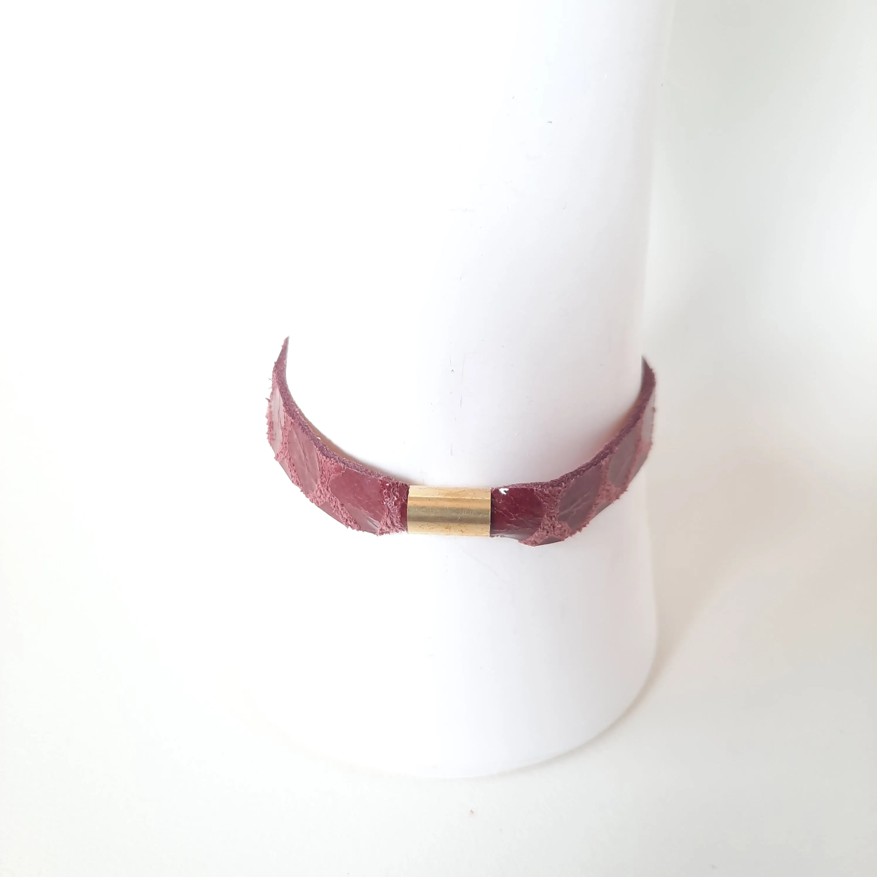 Permanent Baggage Leather Tube Bracelet