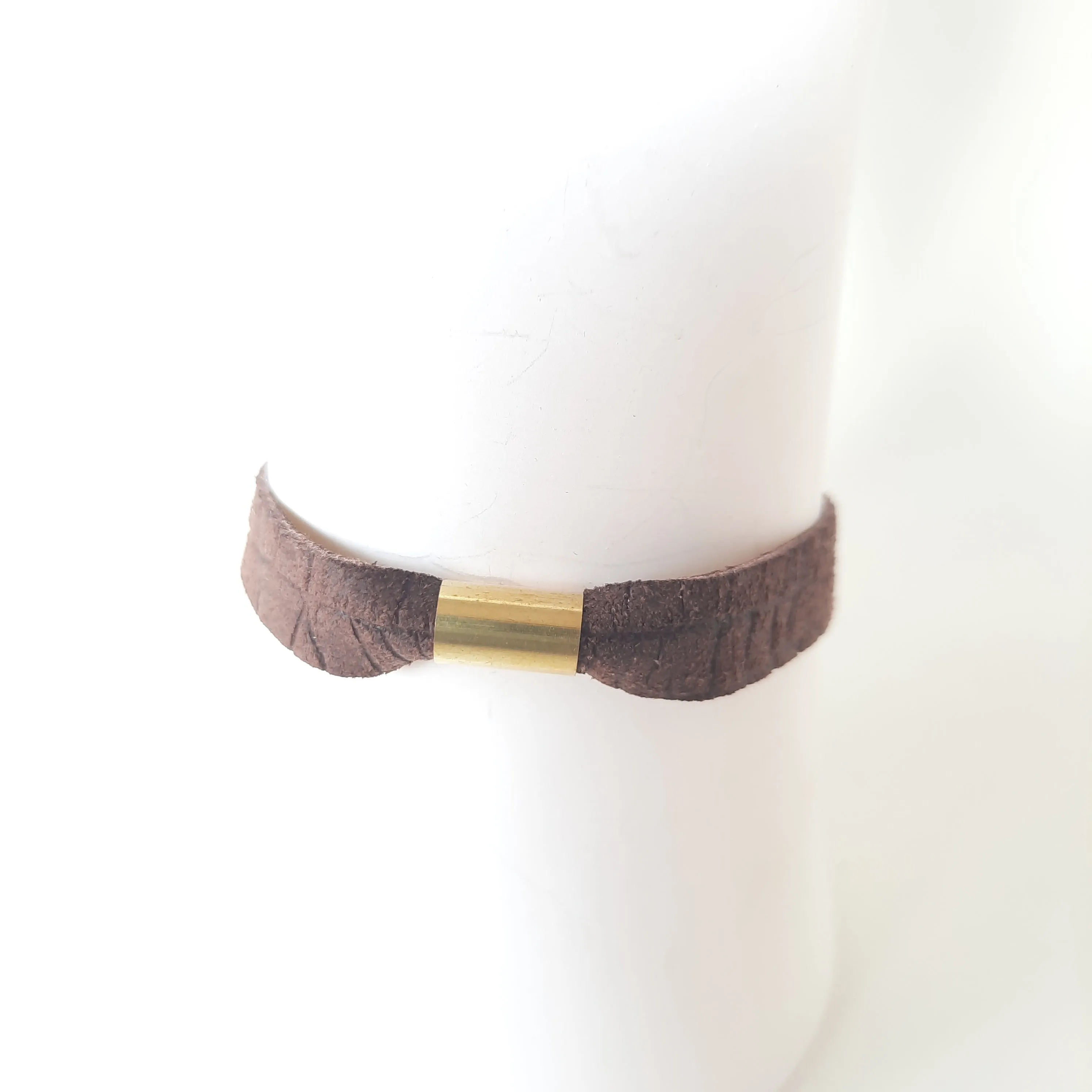 Permanent Baggage Leather Tube Bracelet