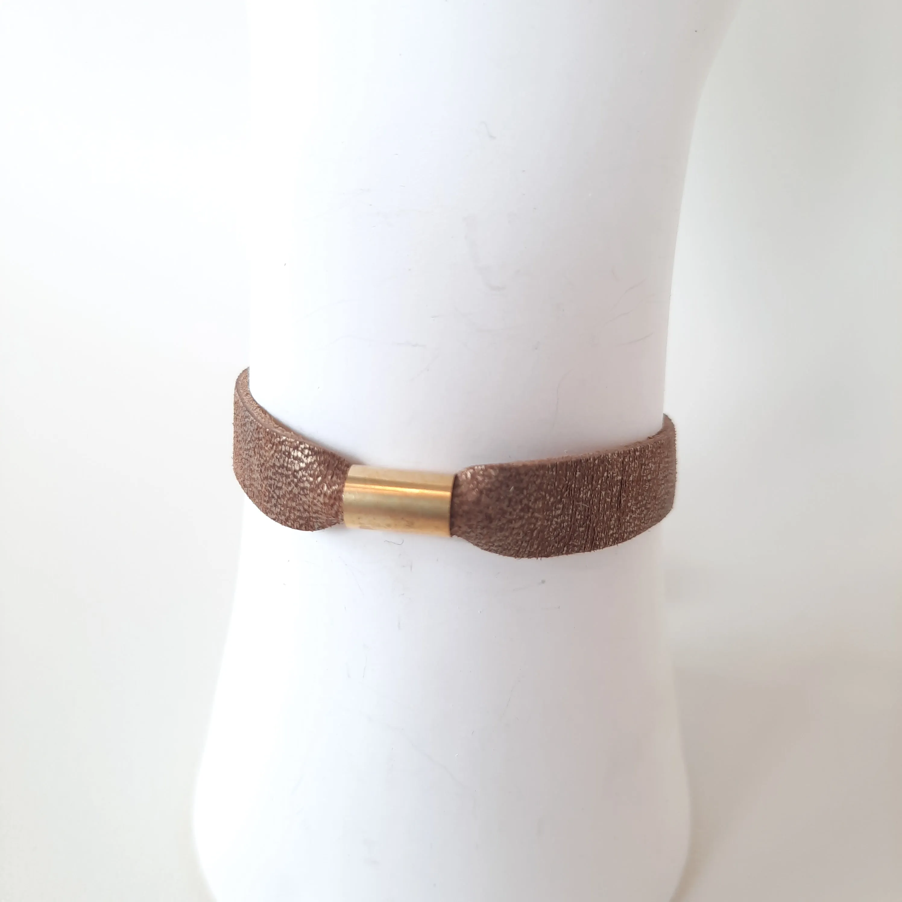 Permanent Baggage Leather Tube Bracelet