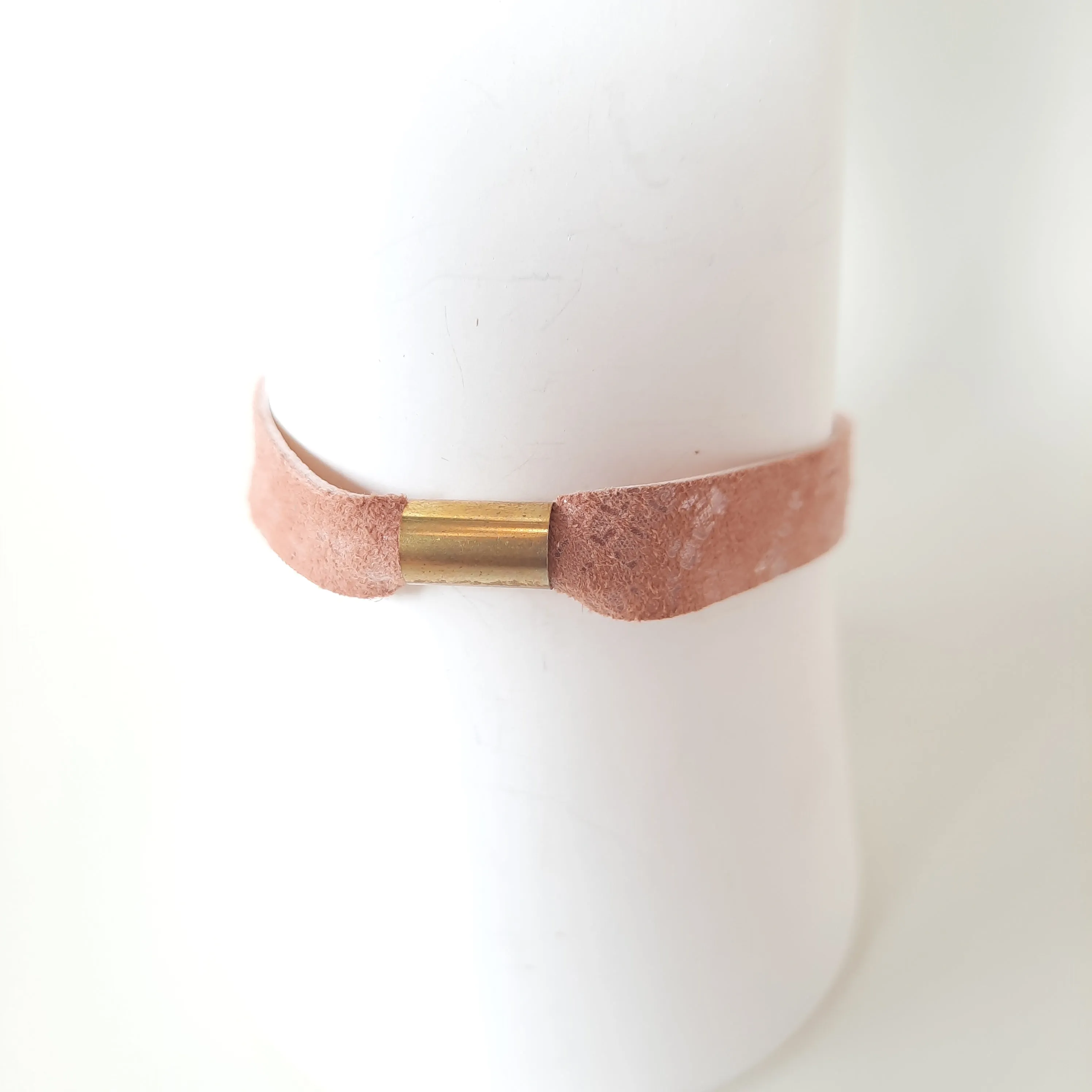 Permanent Baggage Leather Tube Bracelet