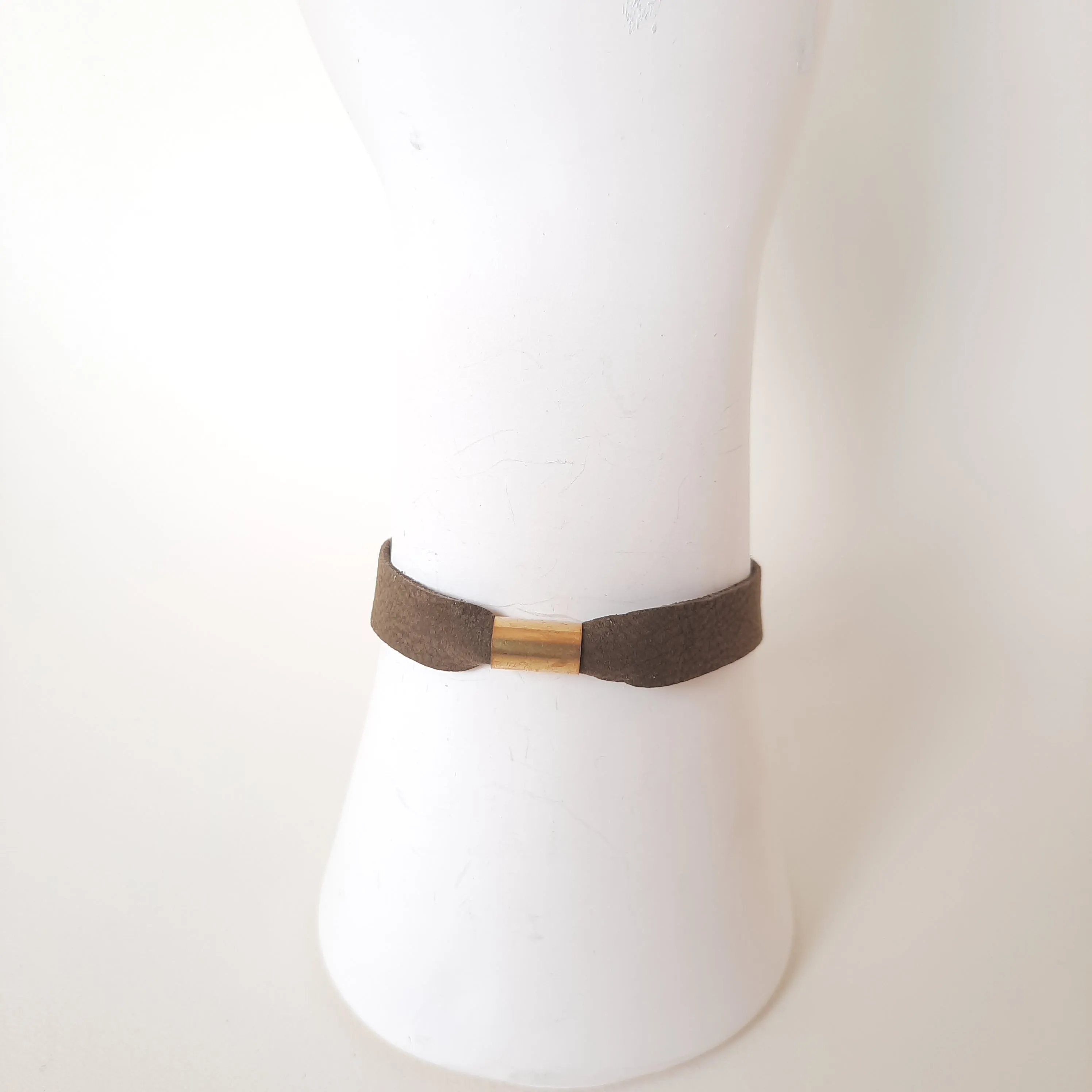 Permanent Baggage Leather Tube Bracelet