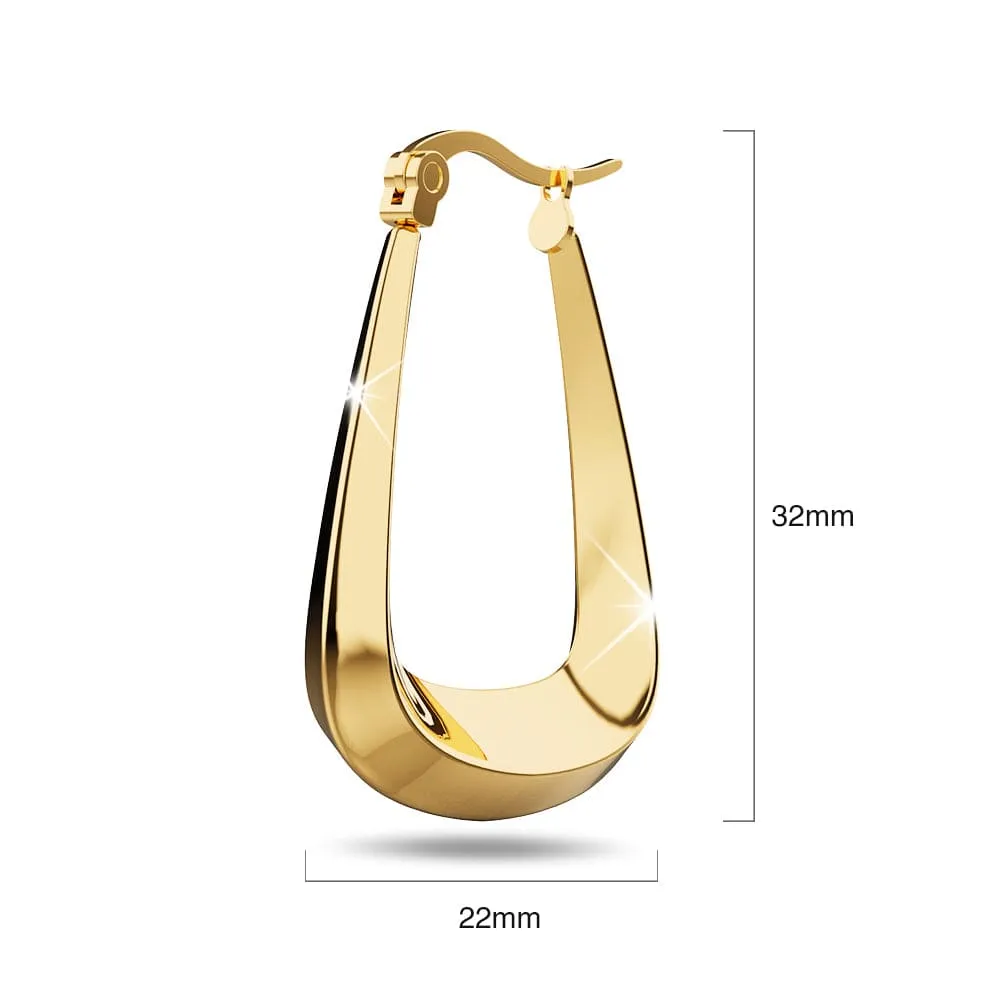 Photon Alyssa Hoop Gold Layered Earrings