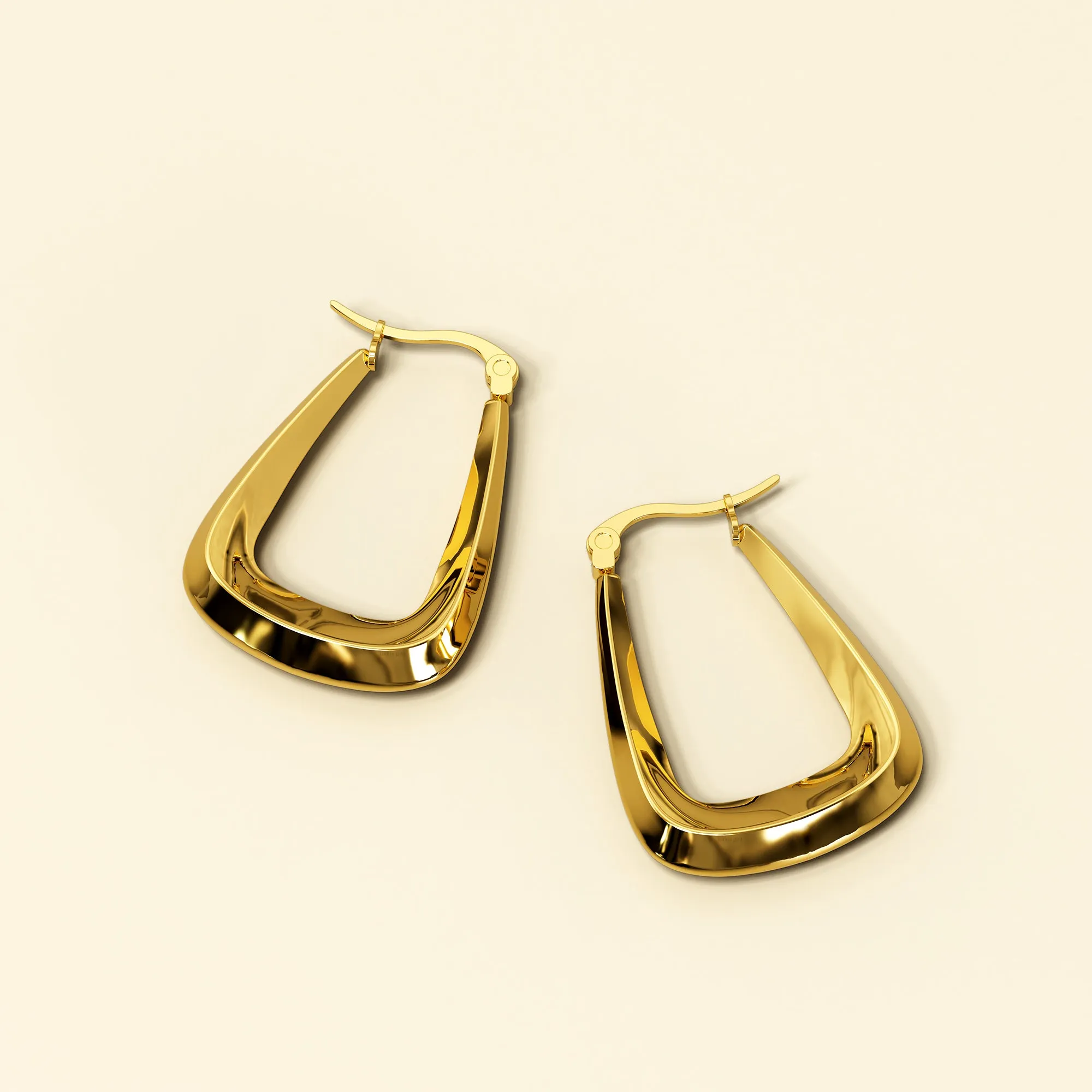 Photon Alyssa Hoop Gold Layered Earrings