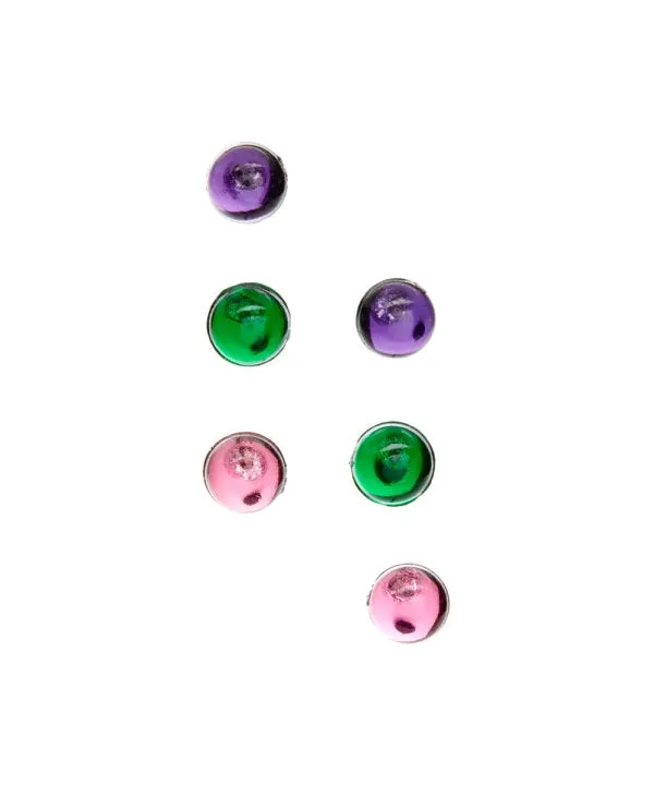 Pink Green & Purple Bling Dots Tiny Lucite Studs Set