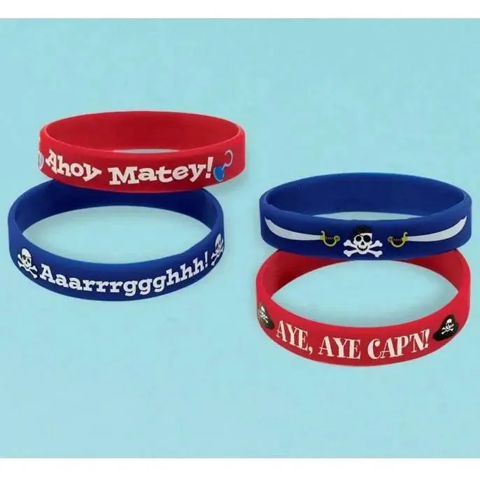 Pirate Silicone Bracelets - Pkt 4