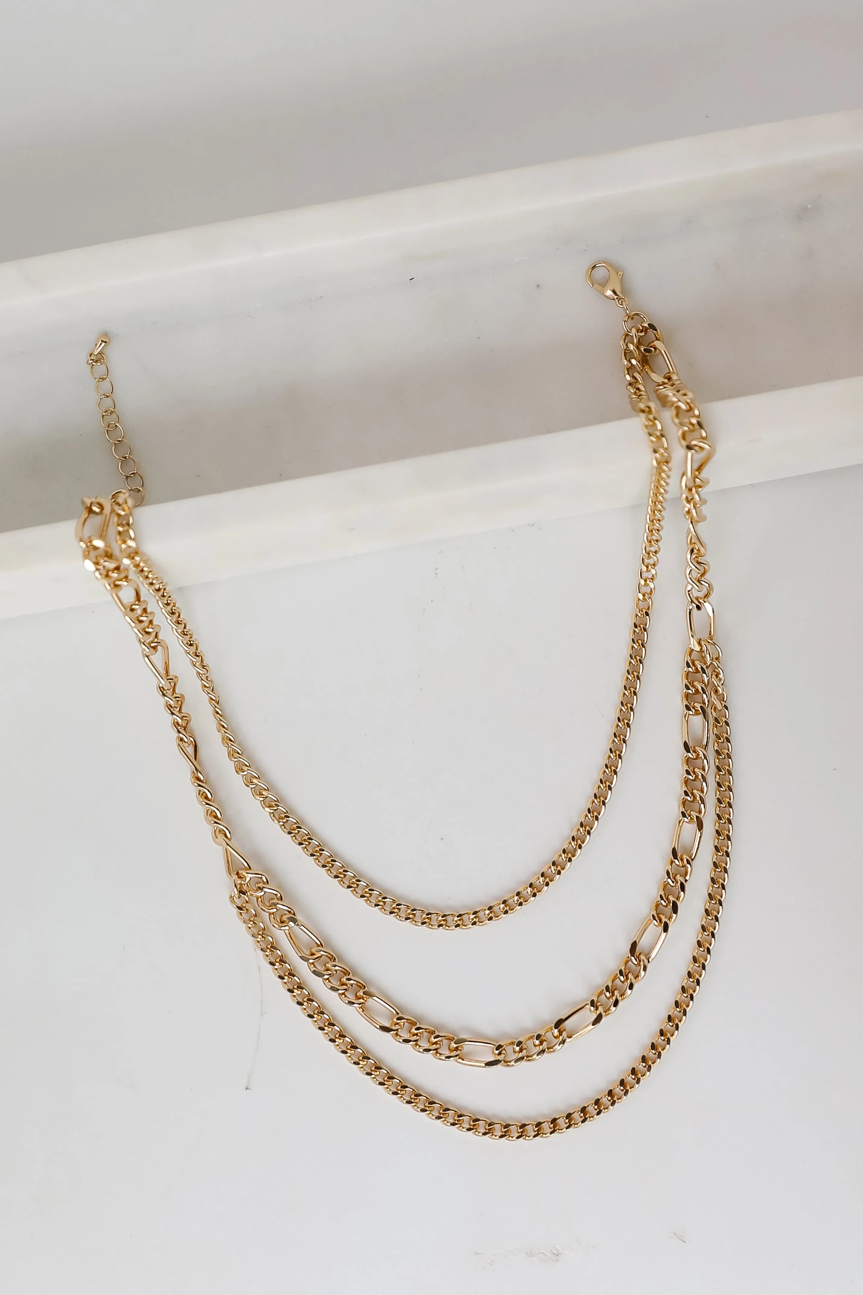 Quinn Gold Layered Chain Necklace