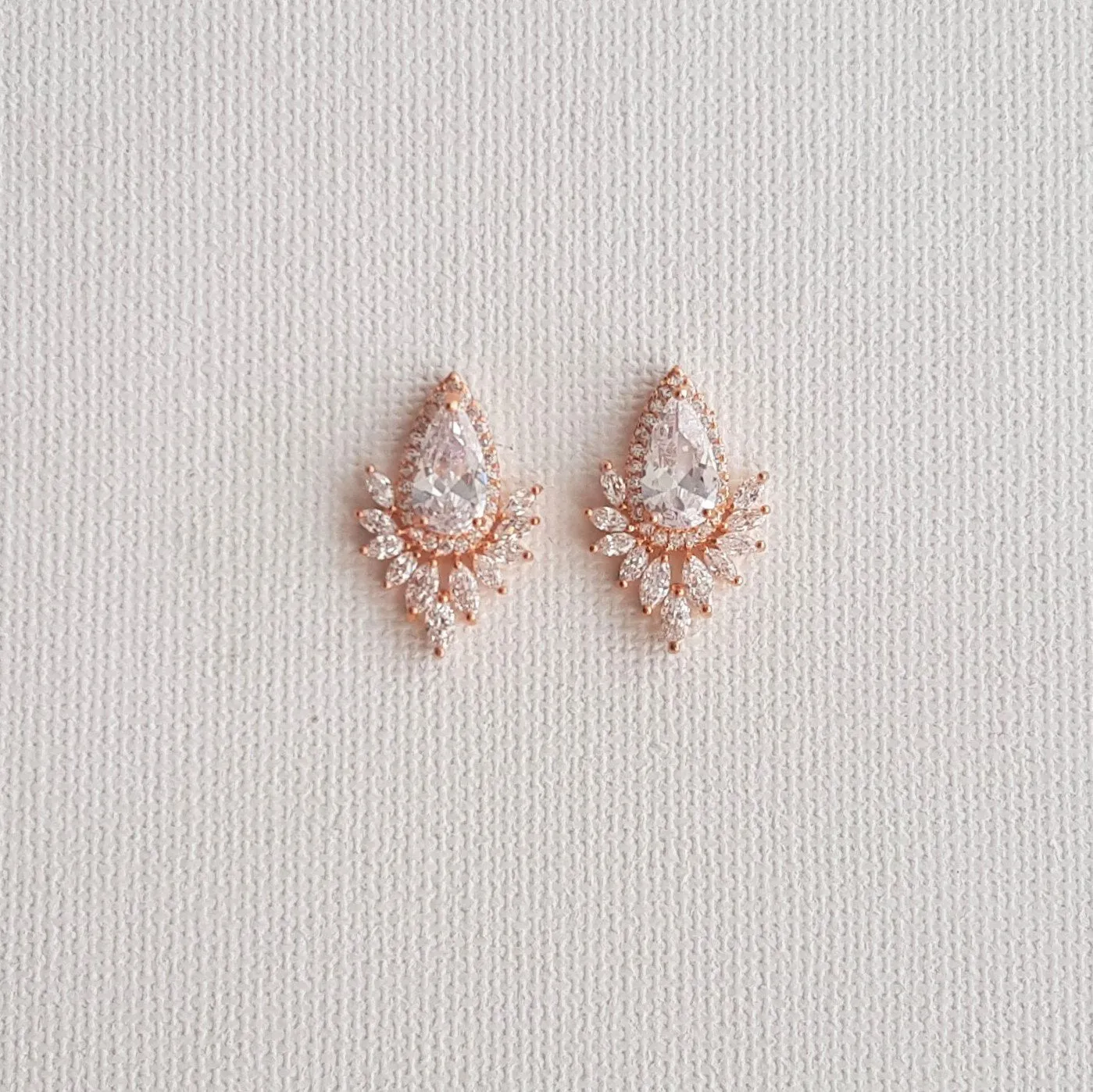 Rose Gold Studs for Brides- Starburst