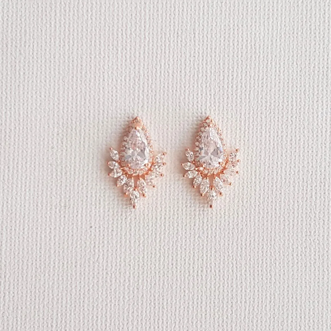 Rose Gold Studs for Brides- Starburst