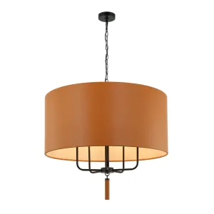 Secret Agent 368P05BLC 5-Light Pendant Light - Black/Camel Leather