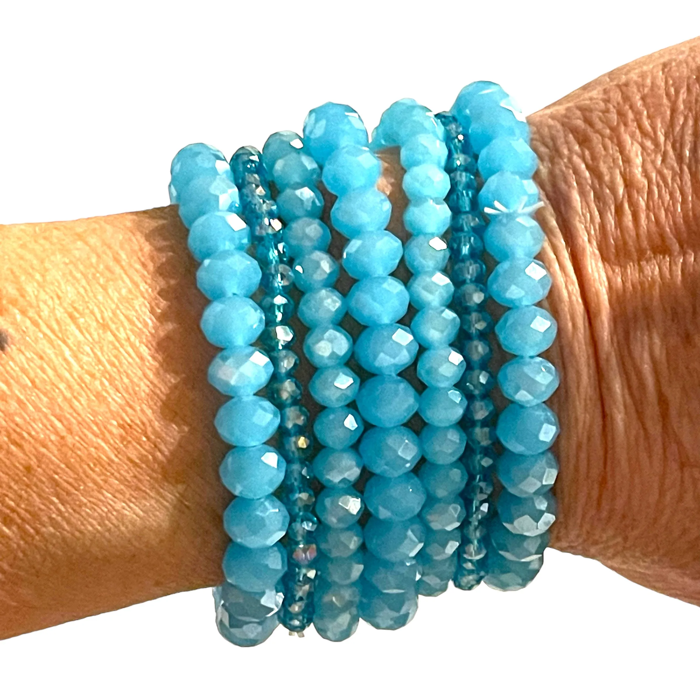 Set of Seven Stretch Beaded Bracelets