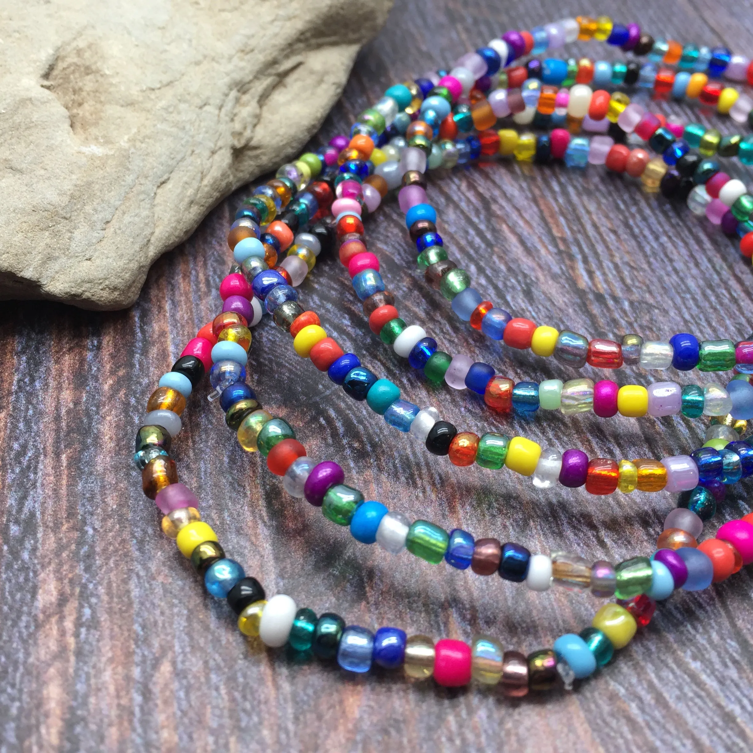 Small Star Seed Bead Anklet - Colour Choice