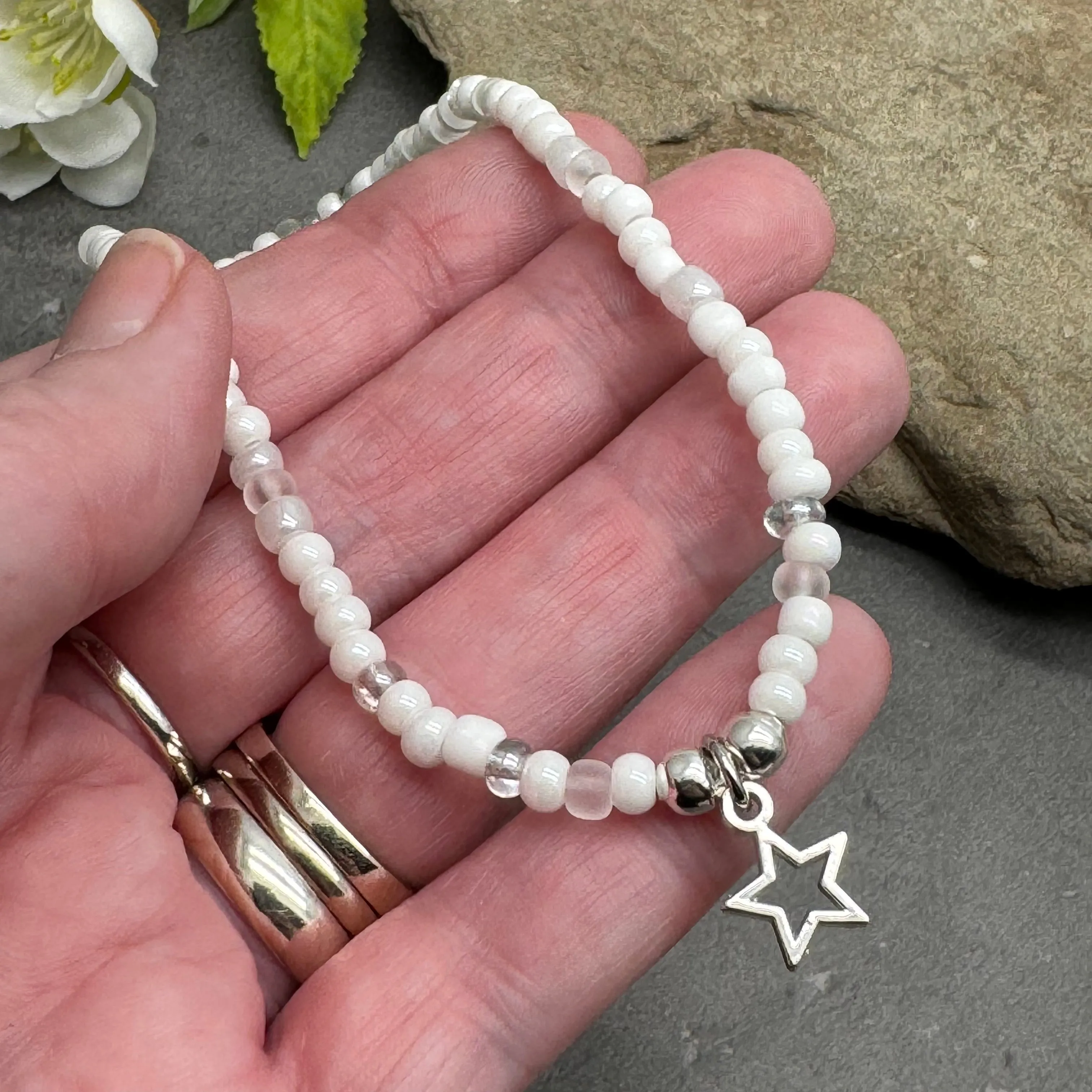 Small Star Seed Bead Anklet - Colour Choice