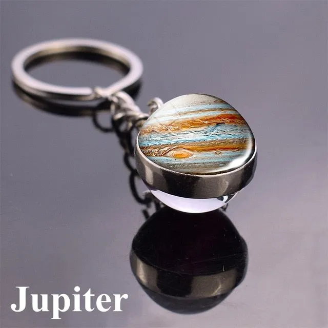 Solar System Planet Keyring Galaxy Nebula Space Keychain