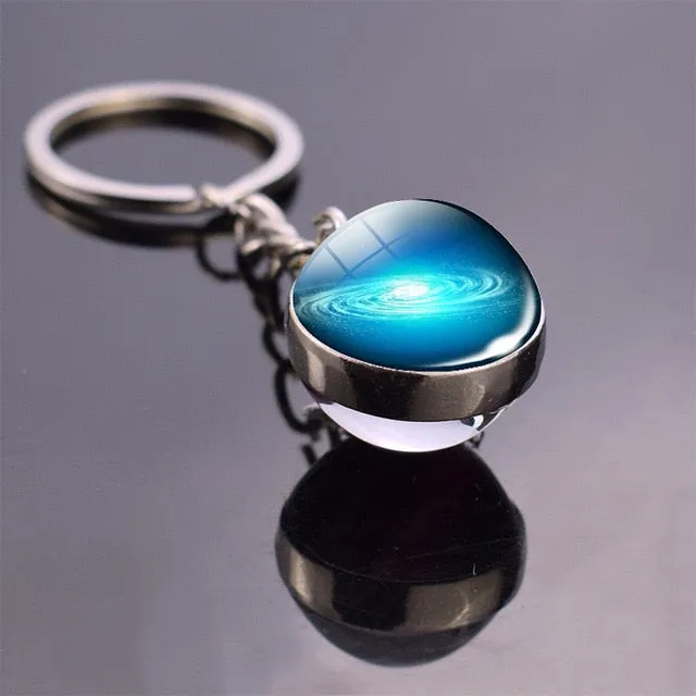 Solar System Planet Keyring Galaxy Nebula Space Keychain