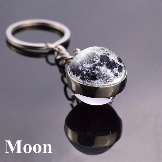 Solar System Planet Keyring Galaxy Nebula Space Keychain