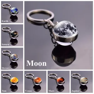 Solar System Planet Keyring Galaxy Nebula Space Keychain