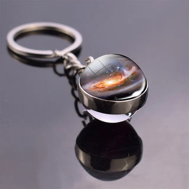 Solar System Planet Keyring Galaxy Nebula Space Keychain