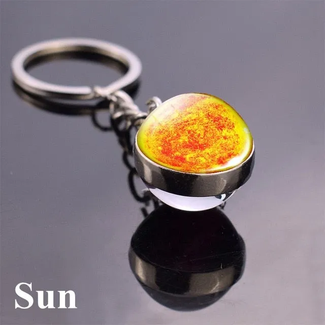 Solar System Planet Keyring Galaxy Nebula Space Keychain