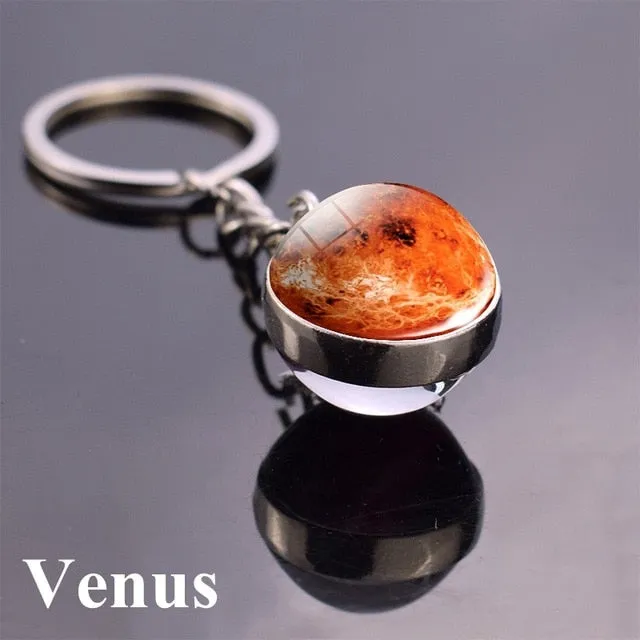 Solar System Planet Keyring Galaxy Nebula Space Keychain