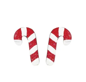 Sparkly Candy Cane Studs