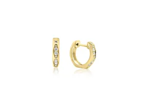 Spectra Diamond Yellow Gold Hoop Earrings