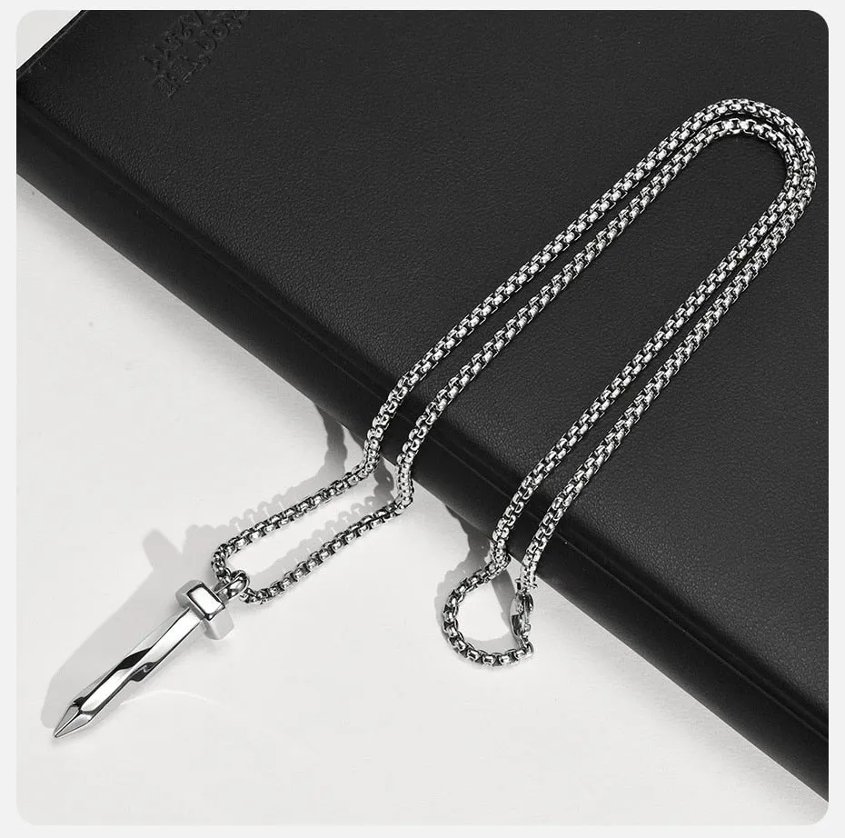 Stainless Steel Twisted Nail Pendant Necklace