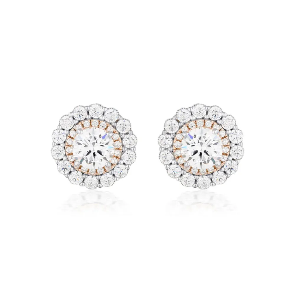 Sterling Silver Georgini Zirconia Halo Studs