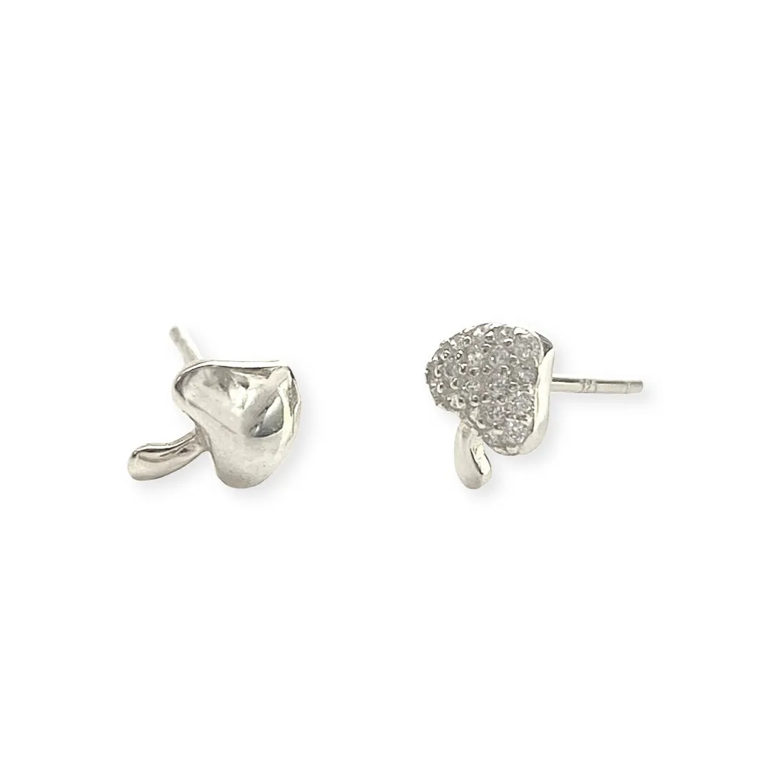 Sterling Silver Mushroom Sparkle Studs