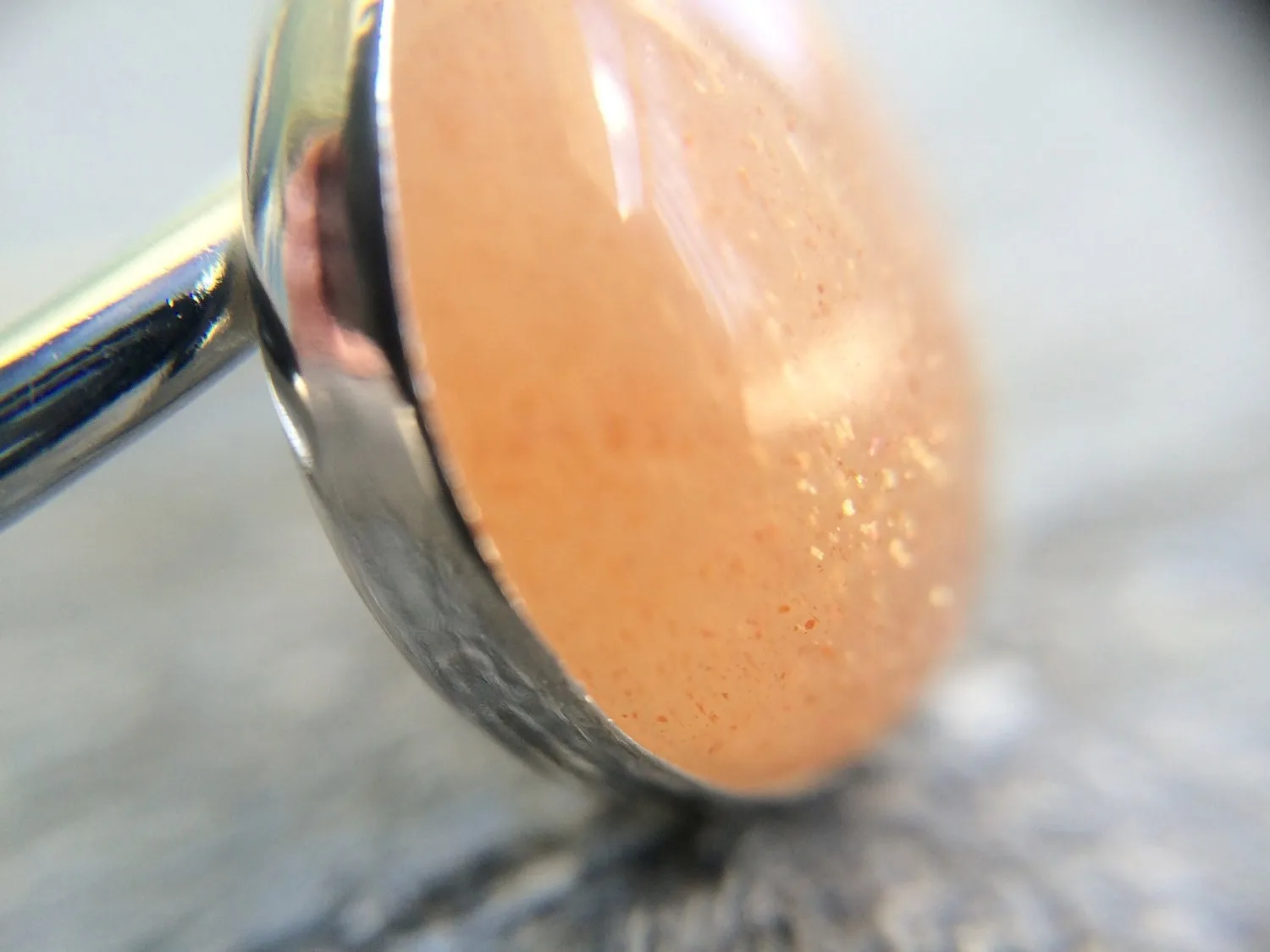 Sunstone Ring, Gemstone Ring, Large Sunstone Ring, Peach,Modern, Simple, Statement, Gemstone Jewelry, Natural Stone, Cocktail Ring, Oval