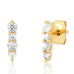 TAI RITTICHAI | Round CZ Stick Stud Earrings