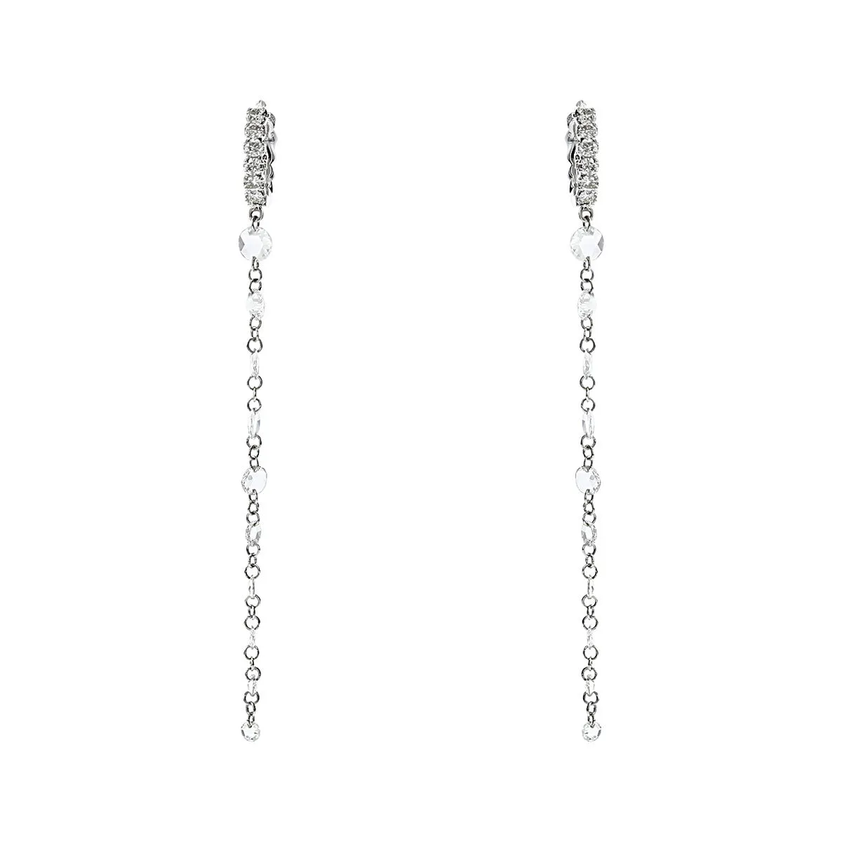 The Cien Rosecut Diamond Drop Earrings