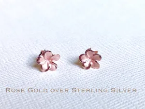 Tiny plumeria studs earrings