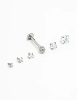 Titanium Graduating Cubic Zirconia Flatbacks 6-Pack