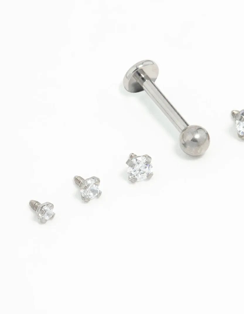 Titanium Graduating Cubic Zirconia Flatbacks 6-Pack