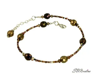 Topaz Czech Crystal Beaded Anklet