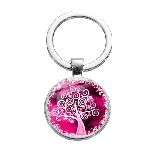 Tree of Life Charm Keychain -Glass Painting