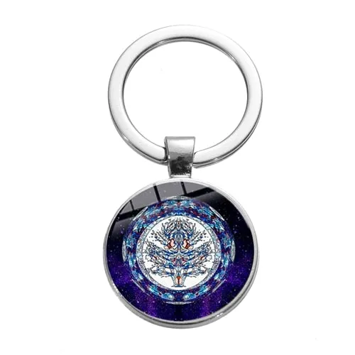 Tree of Life Charm Keychain -Glass Painting